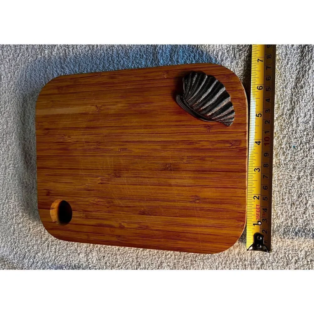 Made by Design Bamboo and Poly Flip Cutting Board W Decorative Shell Inlay